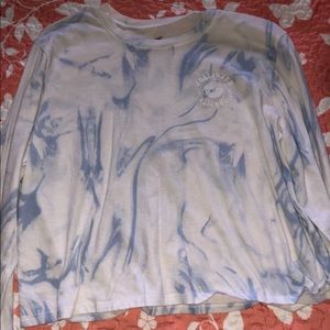 blue and white tie dye long sleeve